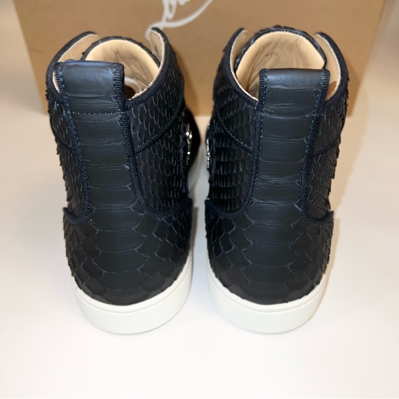 Christian Louboutin Louis P Strass Flat VV Python in Navy/Marine - Picture 8 of 10